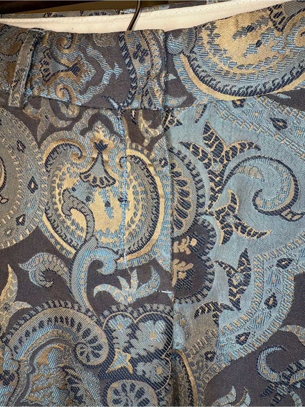 Vintage Express Design Studio "Editor" Metallic Paisley Flare Pants - Picture 3 of 8